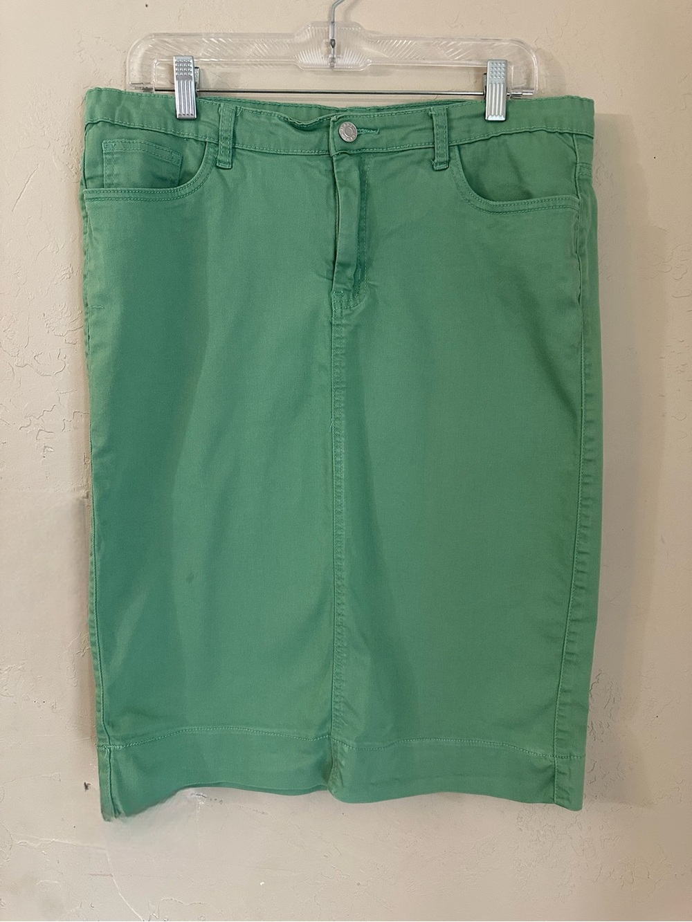 Jade Mackenzie Stretch Denim Light Green Skirt Size L